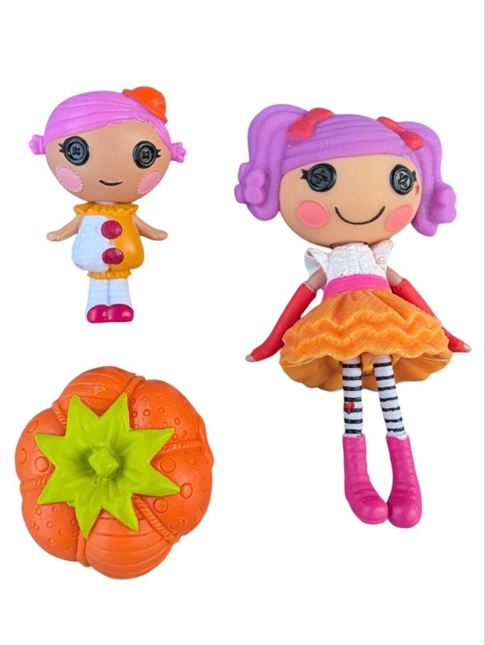 Lalaloopsy Mini Peanut Big Top, Squirt Little Top & Pumpkin Accessory Lot